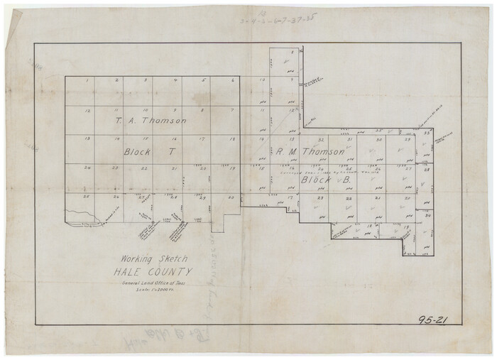 90746, Working Sketch in Hale County, Twichell Survey Records