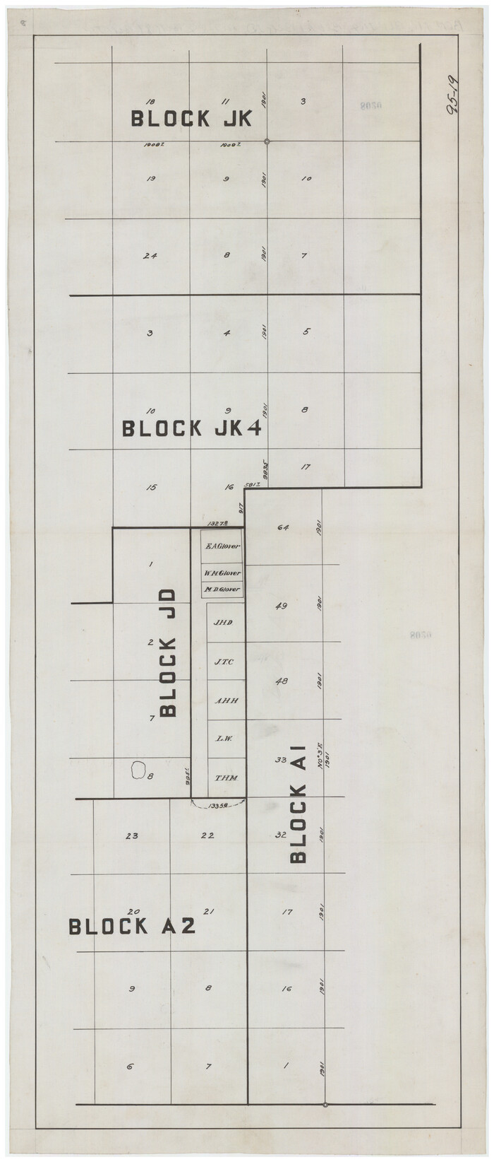 90748, [Blocks JK, JK4, JD, A1, and A2], Twichell Survey Records