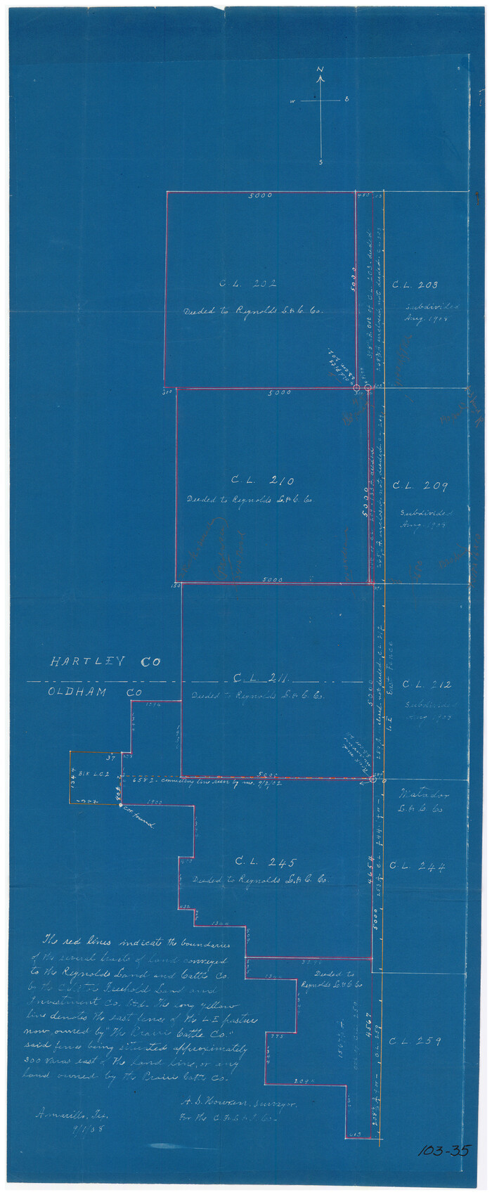 90767, [Reynolds Cattle Company Lands], Twichell Survey Records