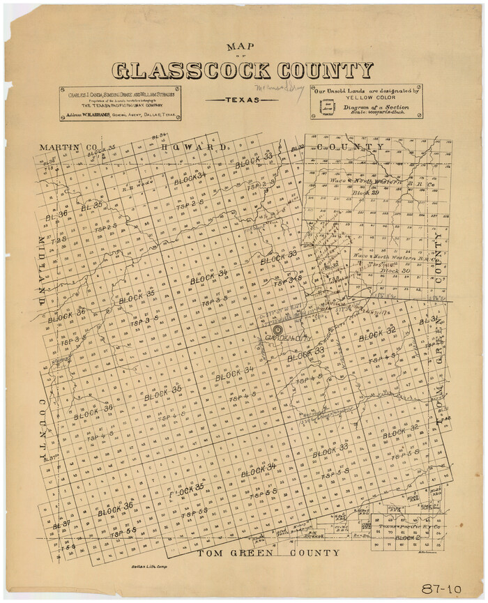 90781, Map of Glasscock County, Twichell Survey Records