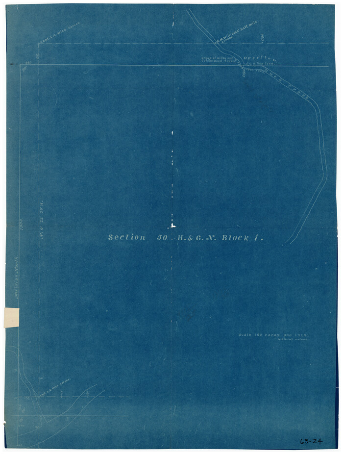 90816, Section 50, H. & G. N. Block 1, Twichell Survey Records
