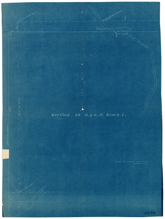 90816, Section 50, H. & G. N. Block 1, Twichell Survey Records