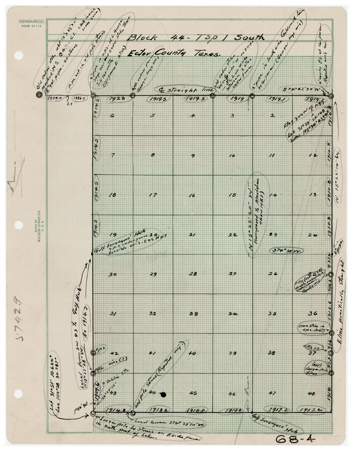 90818, [T. & P. Block 44, Township 1S], Twichell Survey Records