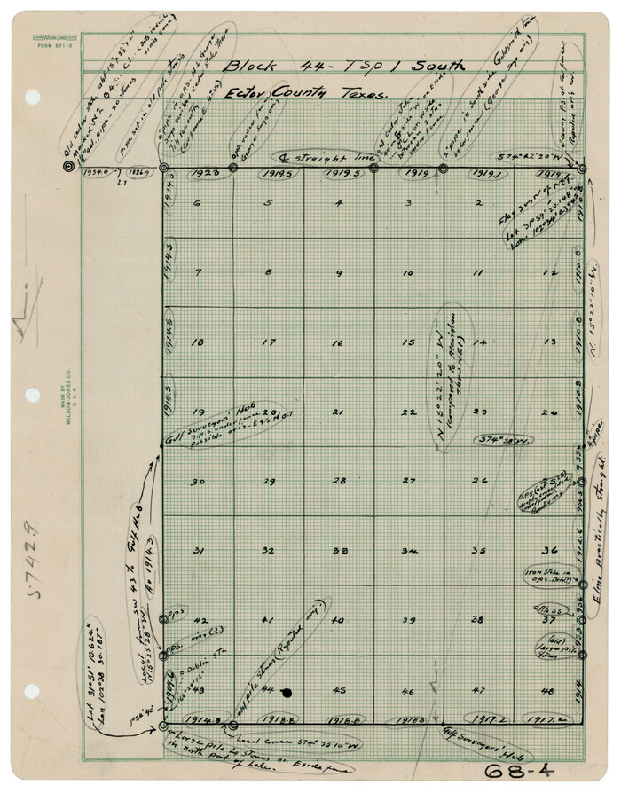90818, [T. & P. Block 44, Township 1S], Twichell Survey Records