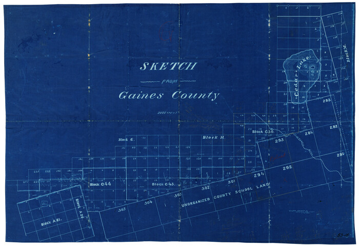 90845, "G" Sketch from Gaines County, Twichell Survey Records
