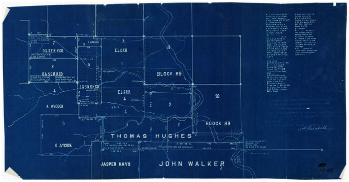 90848, [Northwest Garza County around John Walker and Thomas Hughes surveys], Twichell Survey Records