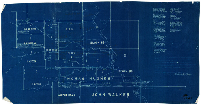 90848, [Northwest Garza County around John Walker and Thomas Hughes surveys], Twichell Survey Records