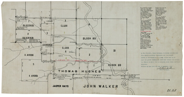 90849, [Northwest Garza County around John Walker and Thomas Hughes surveys], Twichell Survey Records