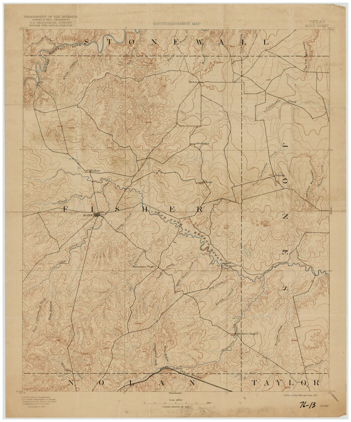 90869, Reconnaissance Map, Roby Sheet, Twichell Survey Records
