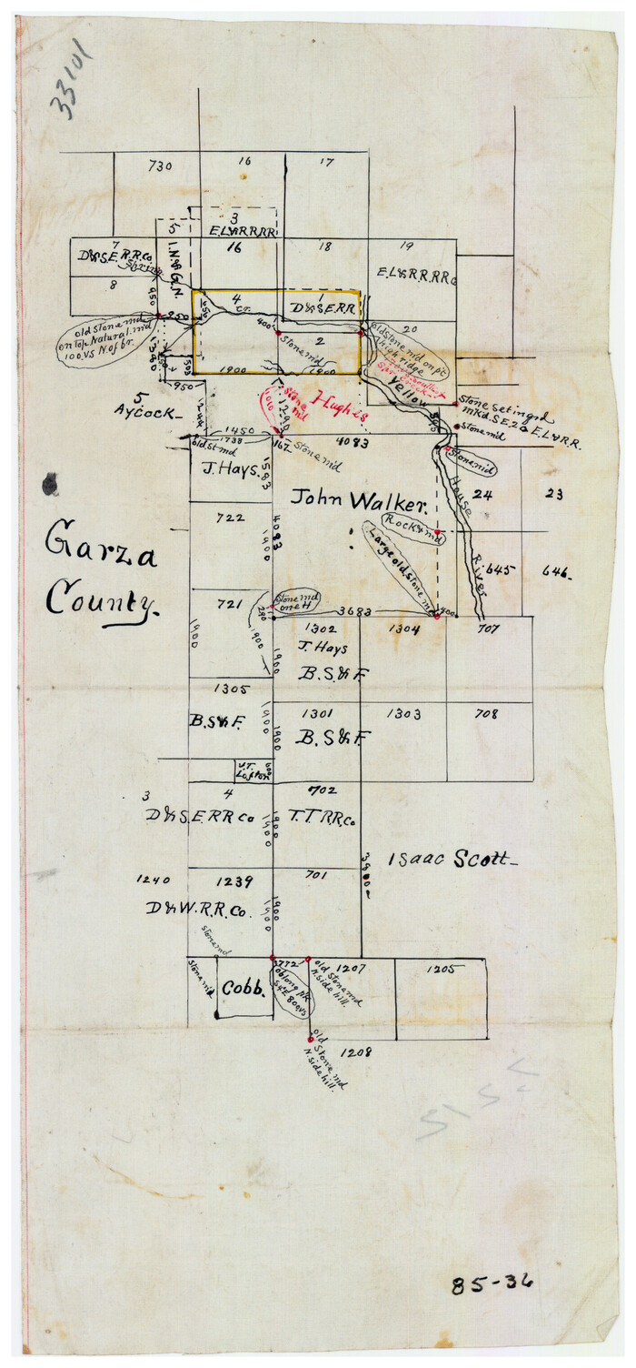 90903, [In Northwest 1/4 of County in the vicinity of the John Walker Survey], Twichell Survey Records