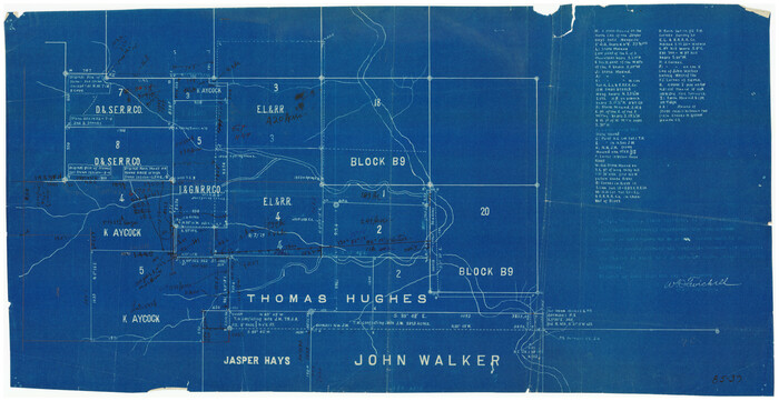 90906, [Northwest Garza County around John Walker and Thomas Hughes surveys], Twichell Survey Records
