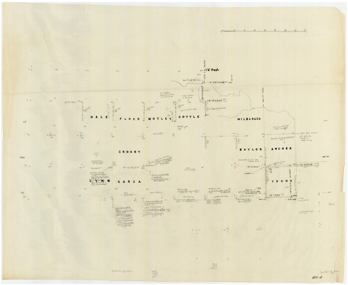 90913, [Sketch of counties just south of the Panhandle], Twichell Survey Records