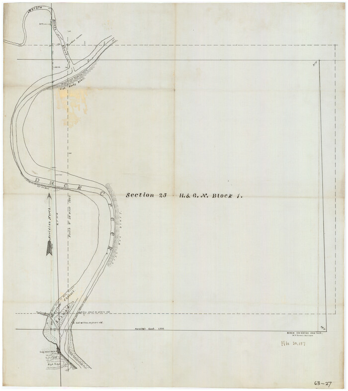 90936, [Section 25, H. & G. N. Block 1 showing Duck Creek], Twichell Survey Records