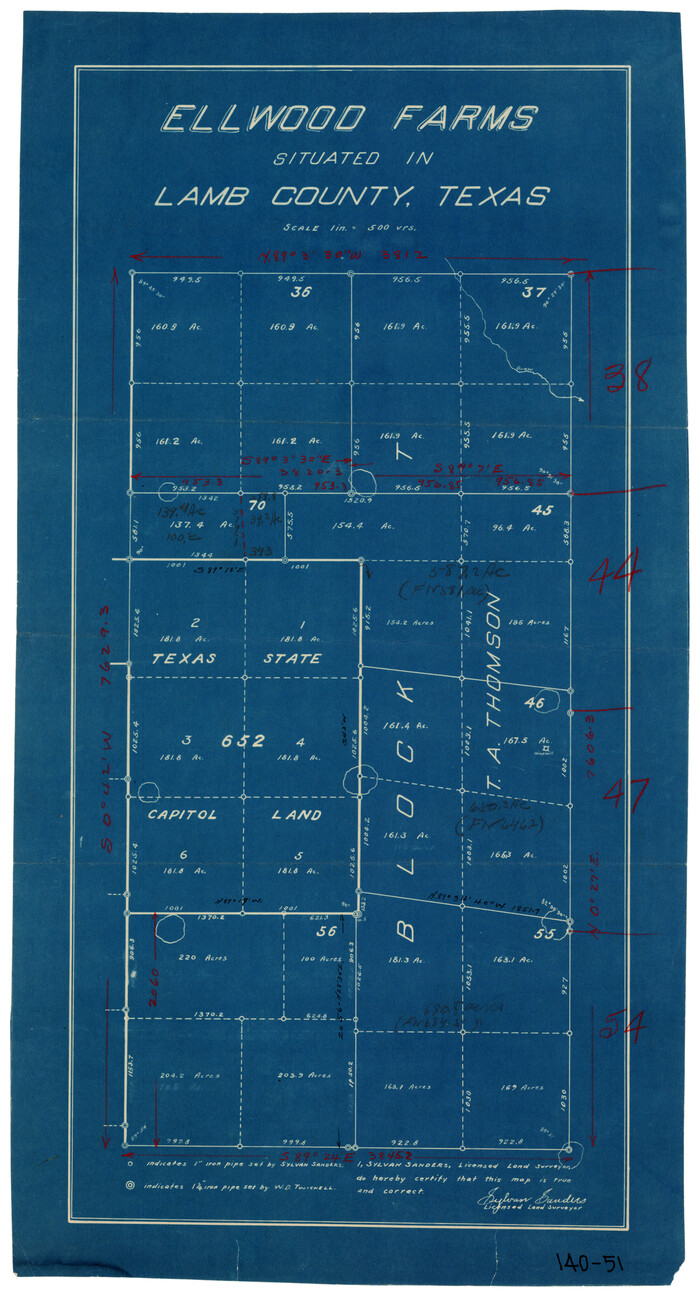90993, Ellwood Farms, Situated in Lamb County, Texas, Twichell Survey Records