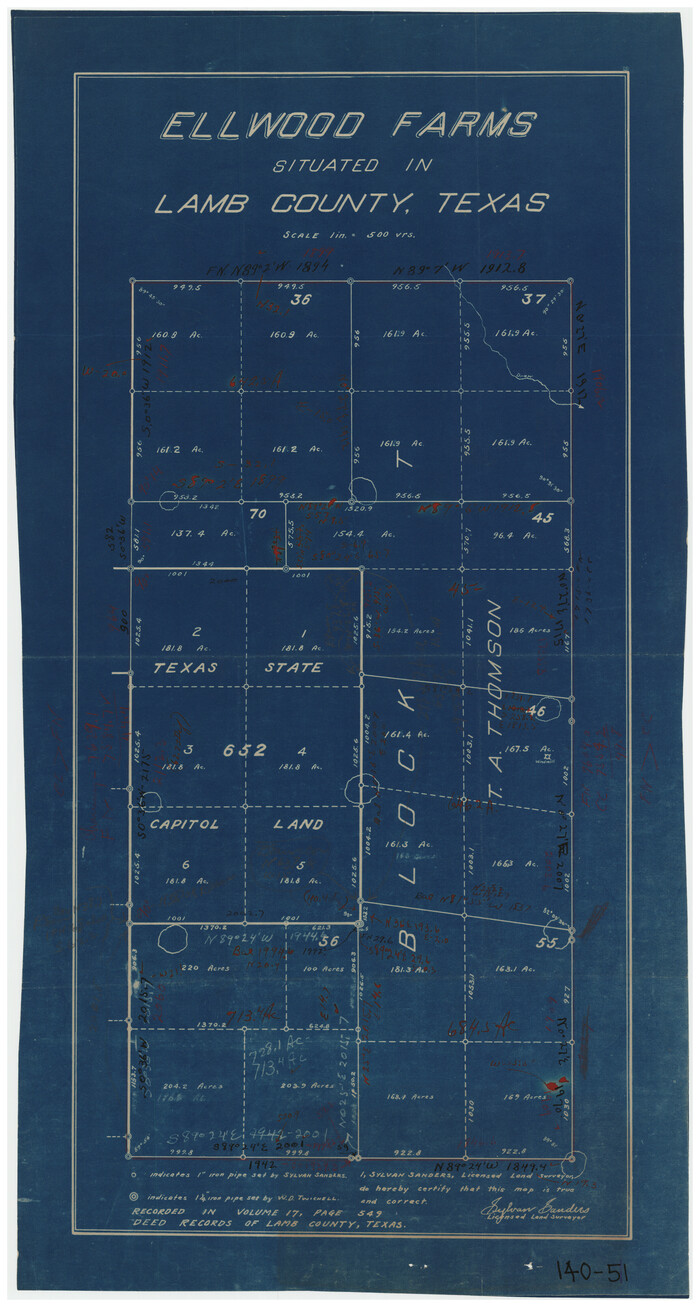 90994, Ellwood Farms, Situated in Lamb County, Texas, Twichell Survey Records