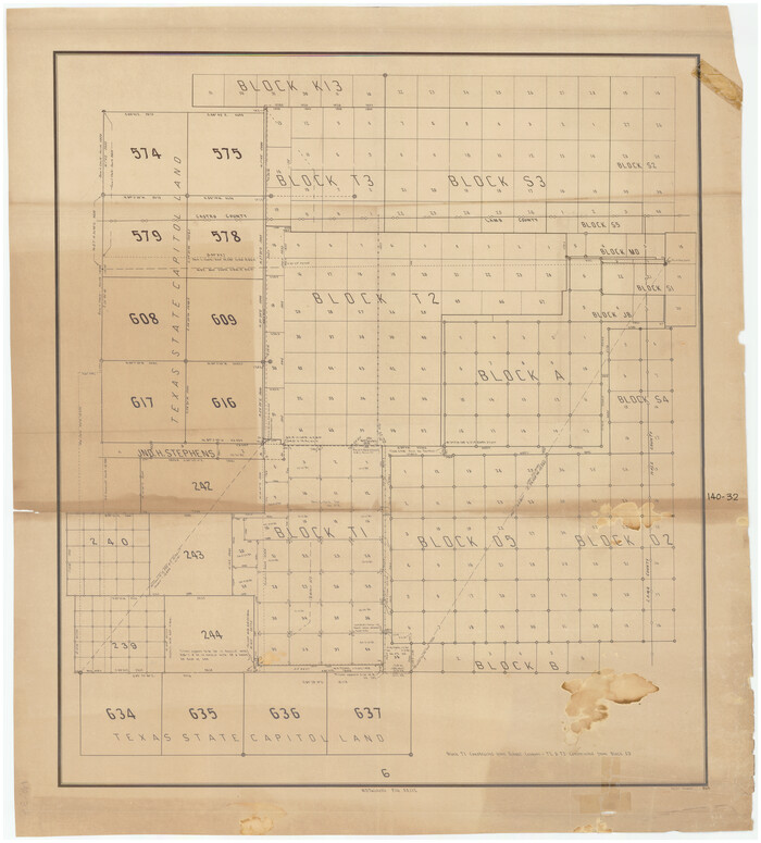 91055, [Texas State Capitol Land Leagues and Surrounding Blocks], Twichell Survey Records
