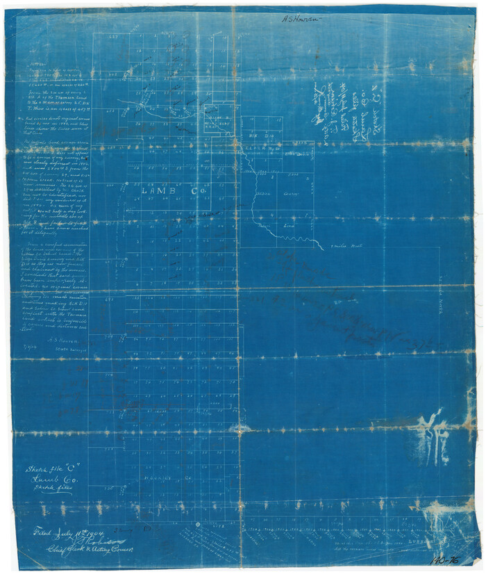 91069, Sketch File C, Lamb County, Twichell Survey Records