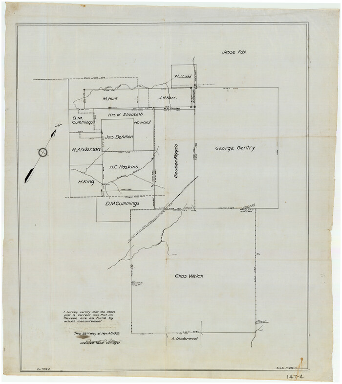 91082, [George Gentry, Charles Welch, and Surrounding Surveys], Twichell Survey Records