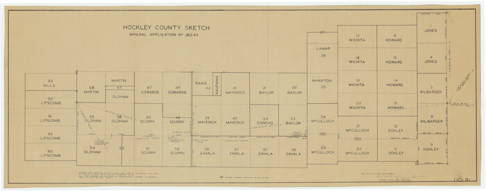 91093, Hockley County Sketch, Mineral Application Number 38245, Twichell Survey Records