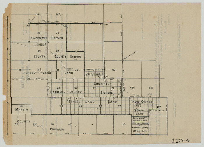 91114, [County School Land for Shackelford, Reeves, Hardeman, Val Verde, Hood, Martin, Rusk, Atascosa, and Edwards Counties], Twichell Survey Records