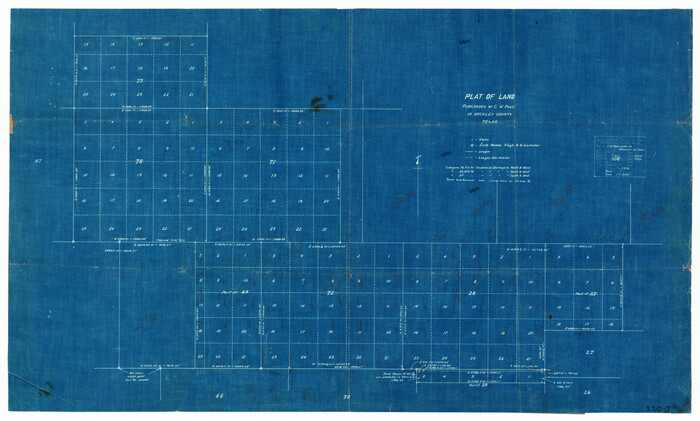 91116, Plat of Land Purchased by C. W. Post in Hockley County, Texas, Twichell Survey Records
