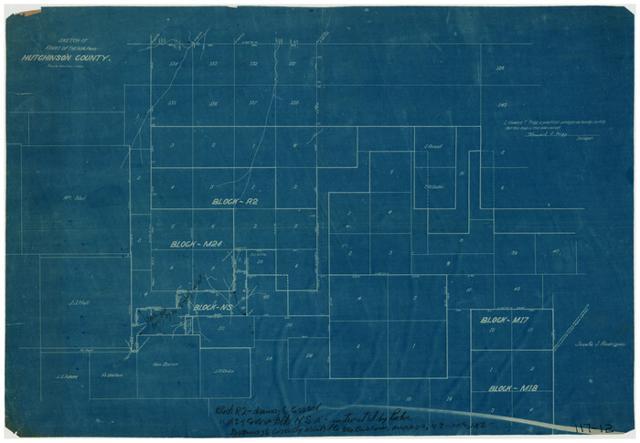 91139, Sketch of the Northwest Portion of Hutchinson County, Twichell Survey Records