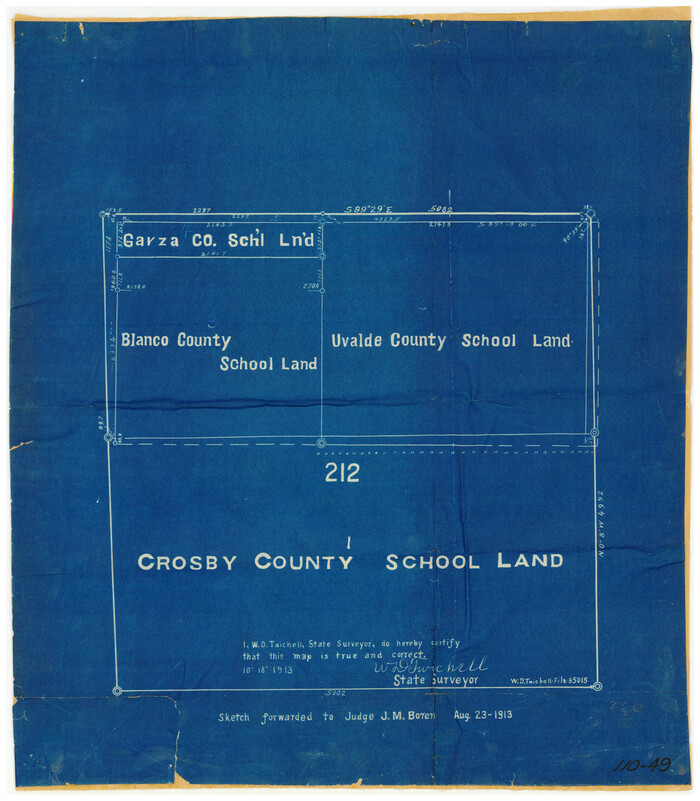 91197, [Garza, Blanco, Uvalde, and Crosby County School Lands], Twichell Survey Records