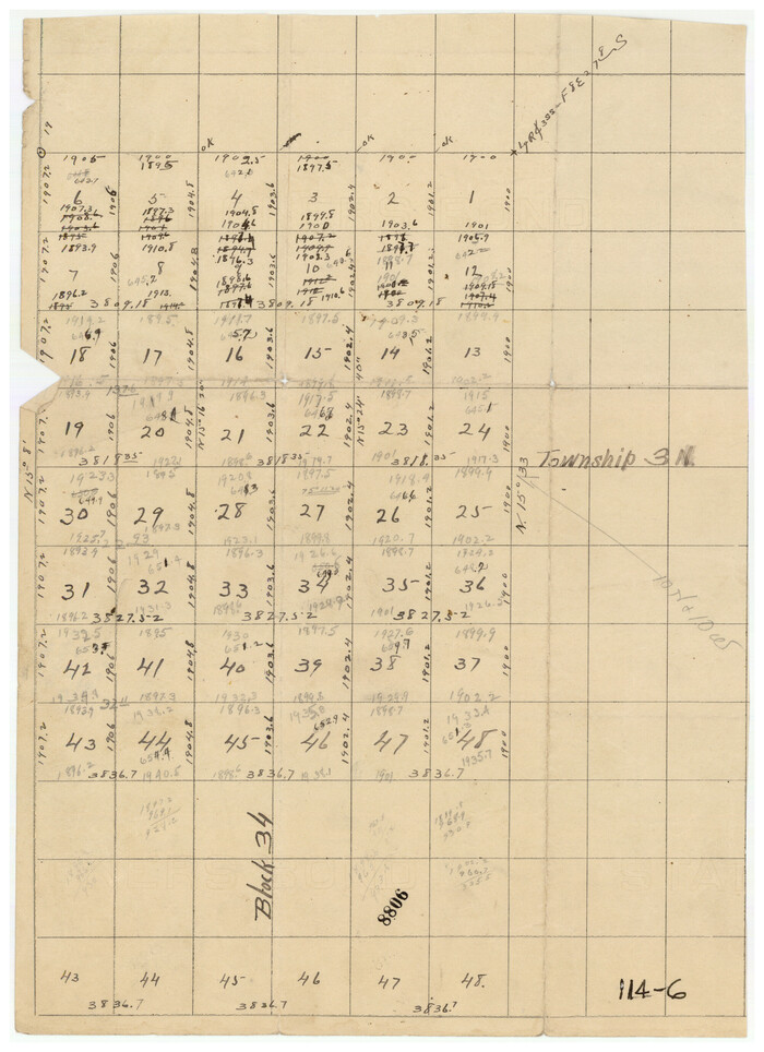 91208, [Township 3 North, Block 34], Twichell Survey Records