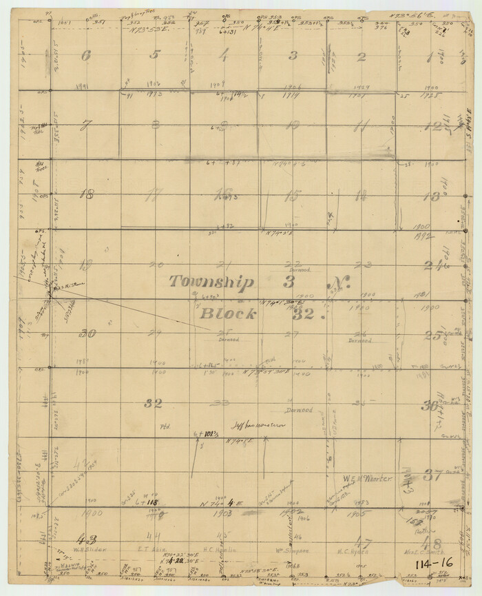 91218, [Township 3 North, Block 32], Twichell Survey Records