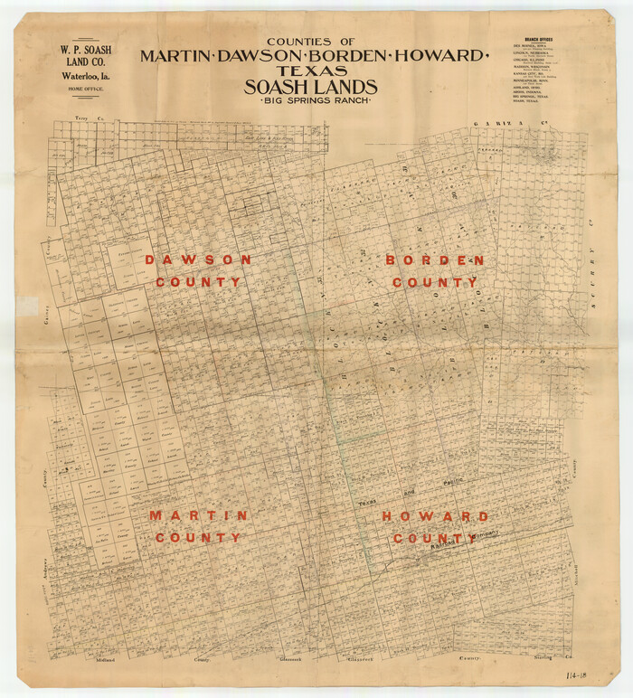 91224, Counties of Martin, Dawson, Borden, and Howard, Texas Soash Lands, Big Springs Ranch, Twichell Survey Records