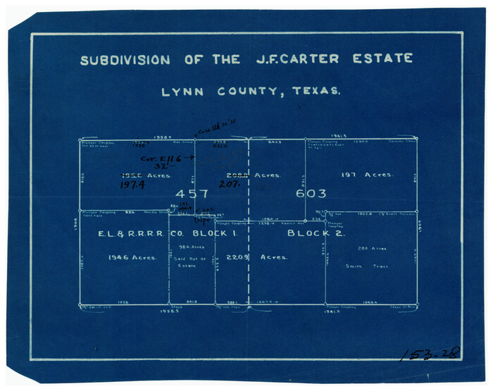 91272, Subdivision of the J. F. Carter Estate, Twichell Survey Records