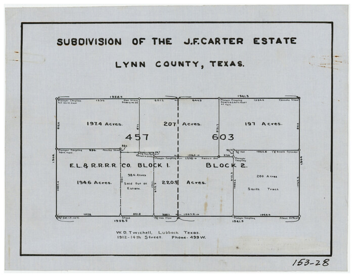 91273, Subdivision of the J. F. Carter Estate, Twichell Survey Records