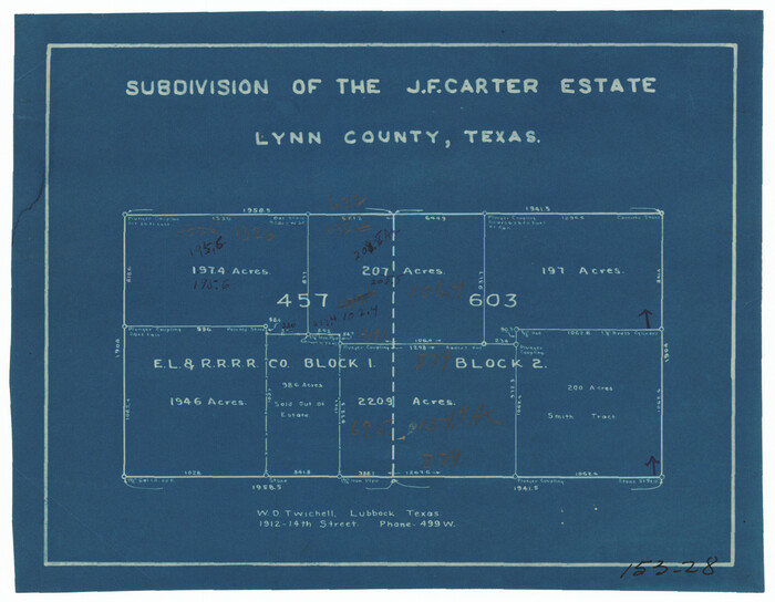 91279, Subdivision of the J. F. Carter Estate, Twichell Survey Records