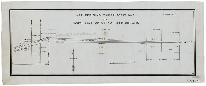 91284, Map Defining Three Positions for North Line of Wilson Strickland, Twichell Survey Records