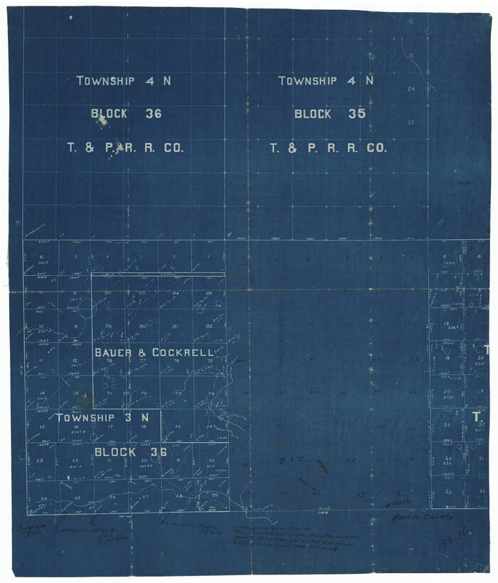 91297, [T. & P. Blocks 35 and 36, Township 4 North; Block I, Township 4 North], Twichell Survey Records