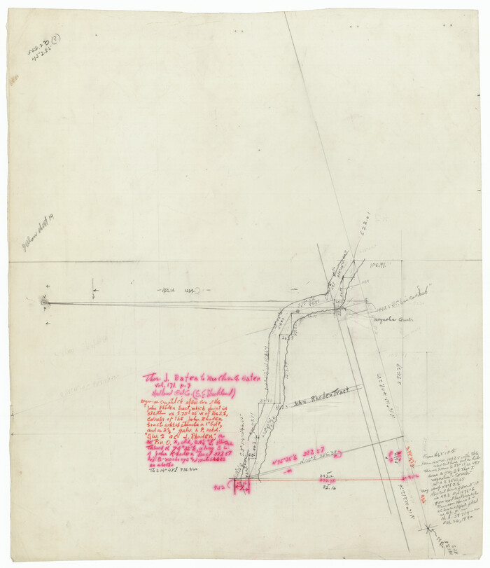 91302, [Worksheets related to the Wilson Strickland survey and vicinity], Twichell Survey Records