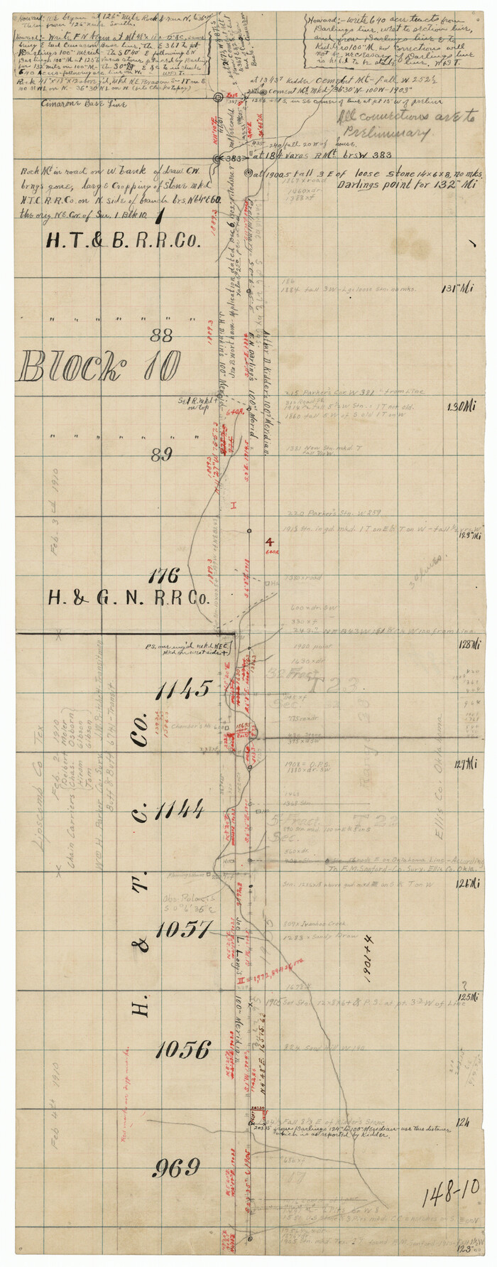91317, East Line of Lipscomb County, Twichell Survey Records