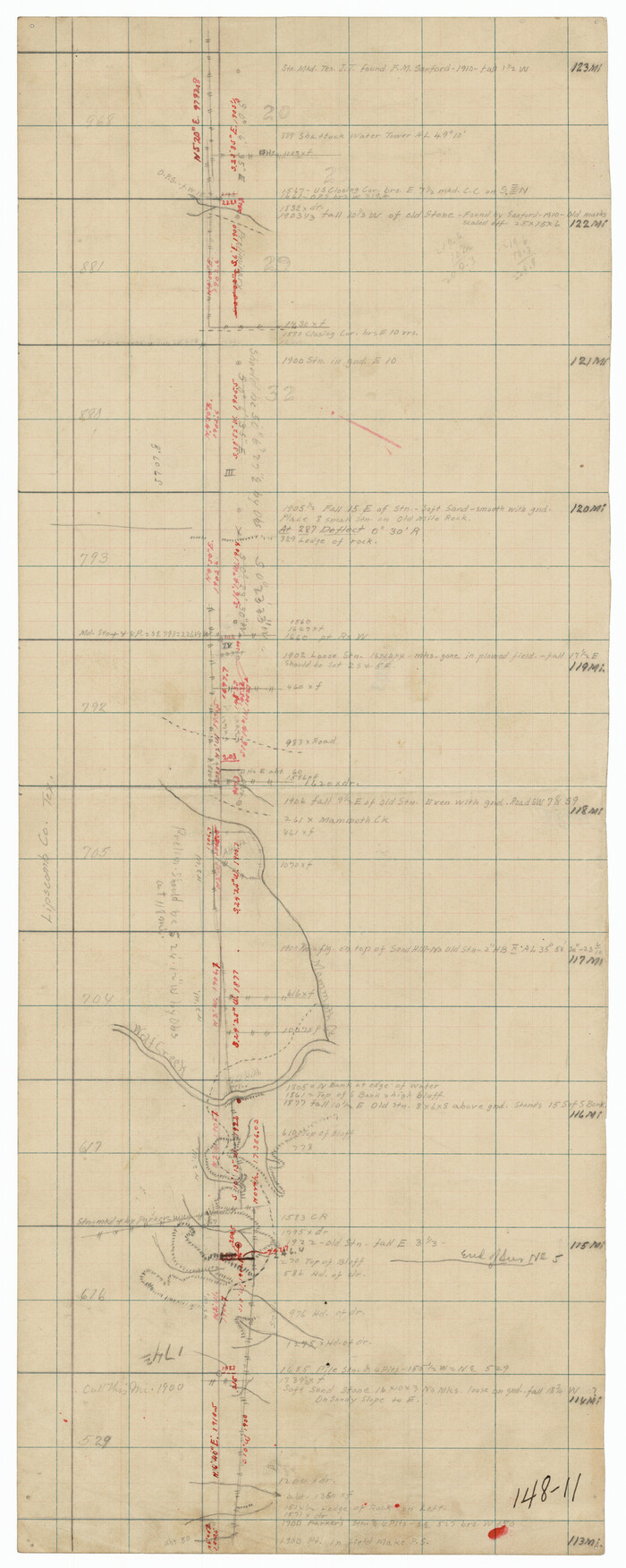 91318, East Line of Lipscomb County, Twichell Survey Records