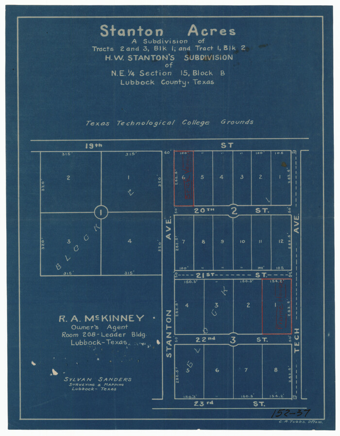 91336, Stanton Acres, a Subdivision of Tracts 2 and 3, Block 1; and Tract 1, Block 2], Twichell Survey Records
