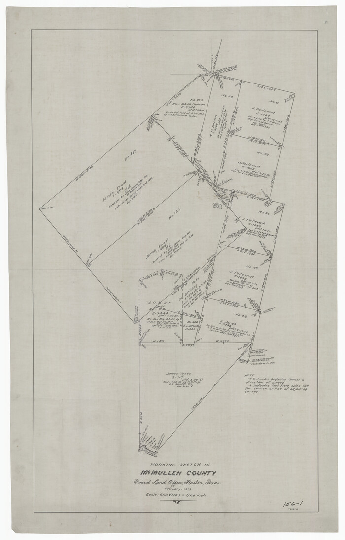 91345, Working Sketch in McMullen County, Twichell Survey Records
