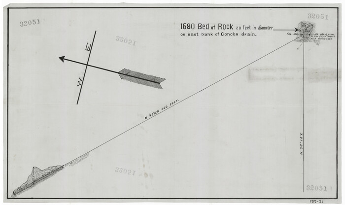 91361, [1680 Bed of Rock 20 Feet in Diameter on East Bank of Concho Drain], Twichell Survey Records