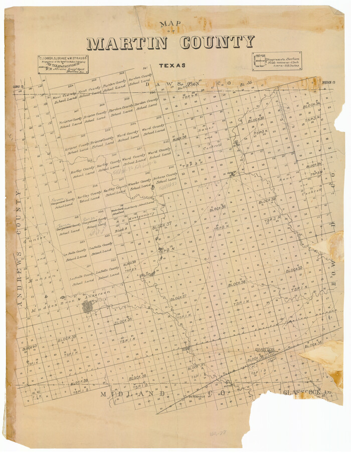 91362, Map of Martin County, Texas, Twichell Survey Records