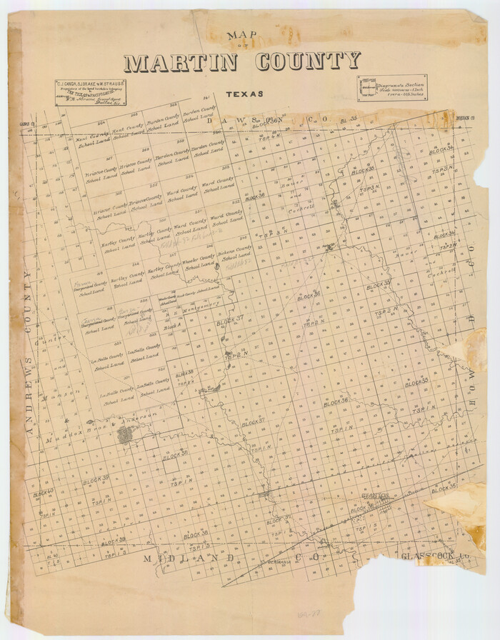 91362, Map of Martin County, Texas, Twichell Survey Records