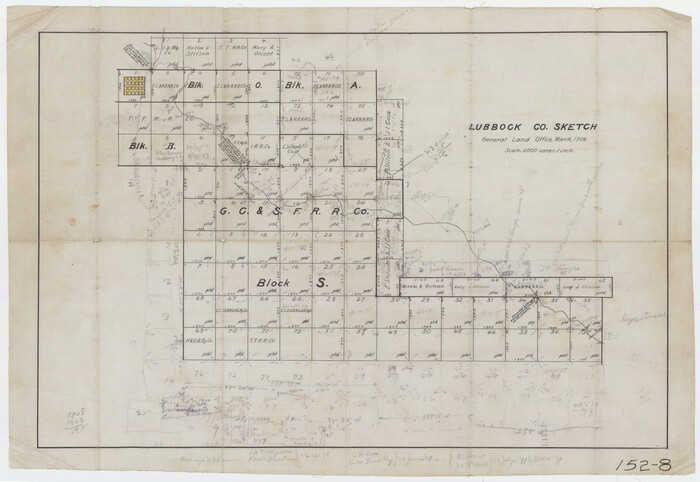91376, [Lubbock County Sketch, Blocks O, A, B, and S], Twichell Survey Records