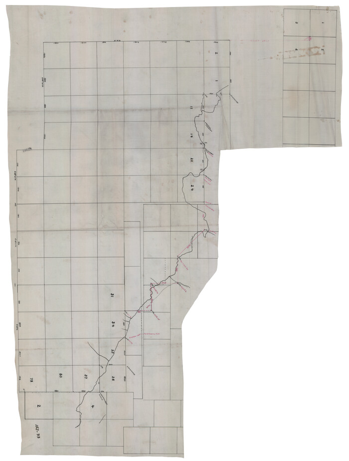 91387, [Meander of Yellow House Creek from Northeast Corner of Section 37, Block S to Northeast corner of Section 3, Block O], Twichell Survey Records