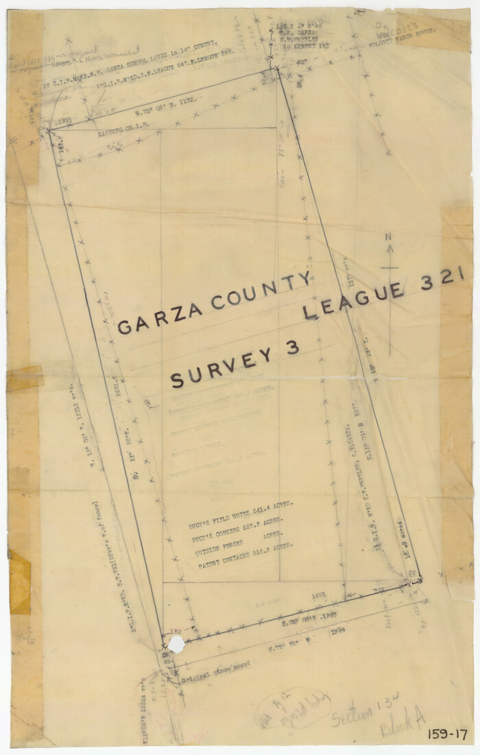 91394, [League 321, Garza County Survey 3], Twichell Survey Records