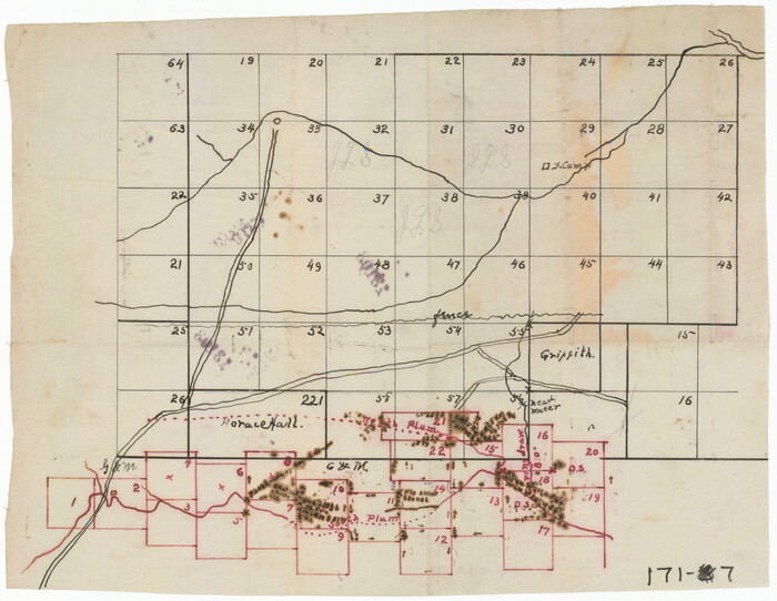 91405, [Surveys along North and South Branches of Plum Creek, and vicinity], Twichell Survey Records