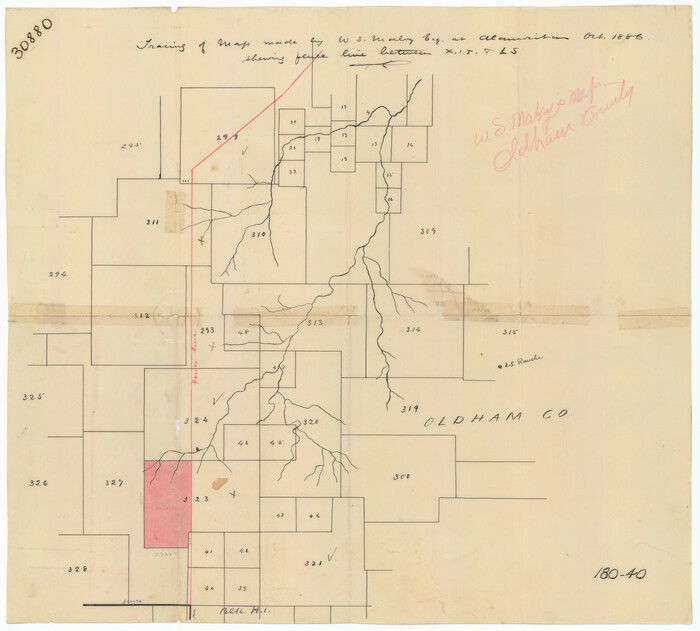 91408, [Map Showing Fence Line between Blocks XIT and LS], Twichell Survey Records