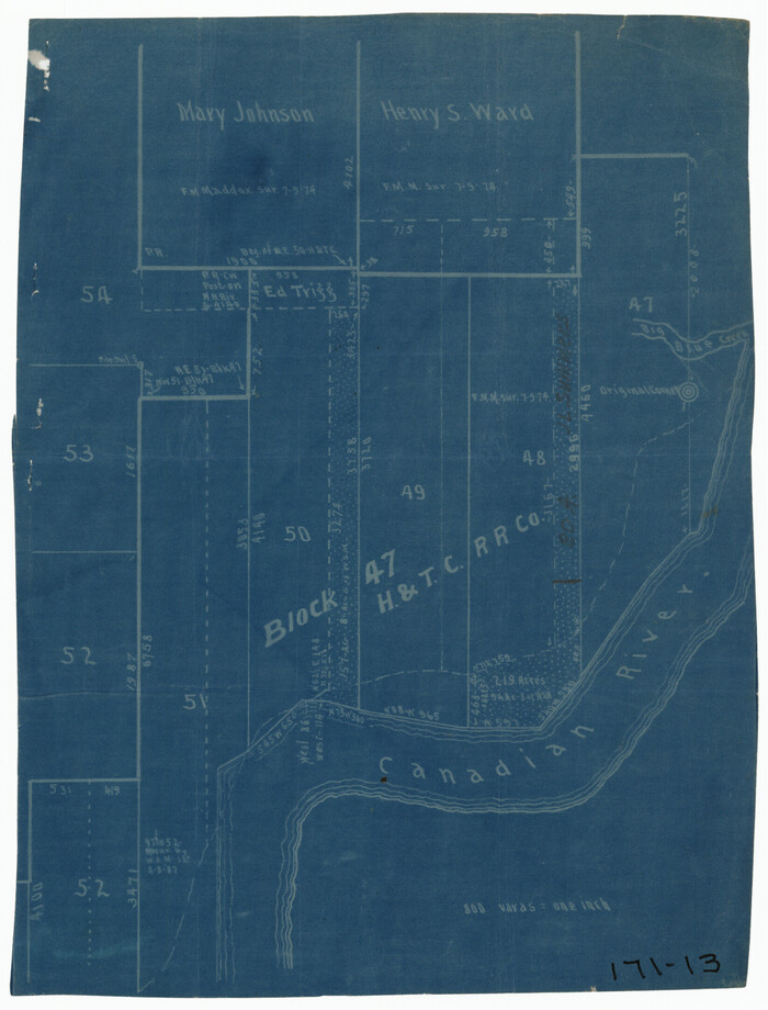 91411, [H. & T. C. RR. Company, Block 47, Sections 47- 52], Twichell Survey Records