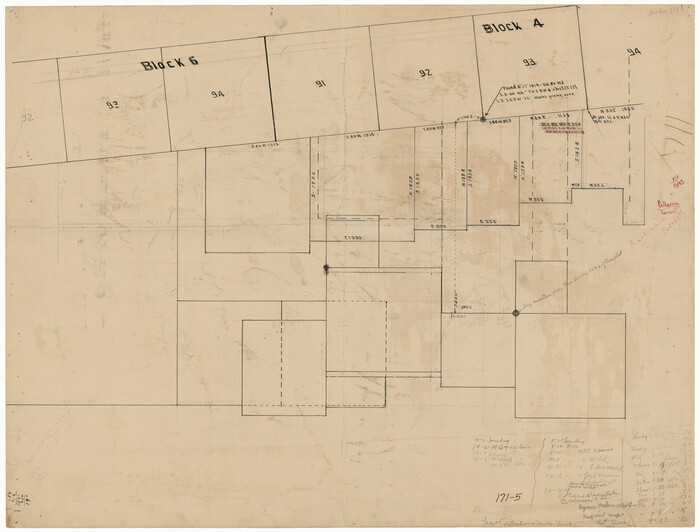 91416, [H. & T. C. 47, Sections 57- 61] / [Blocks 4 and 6], Twichell Survey Records